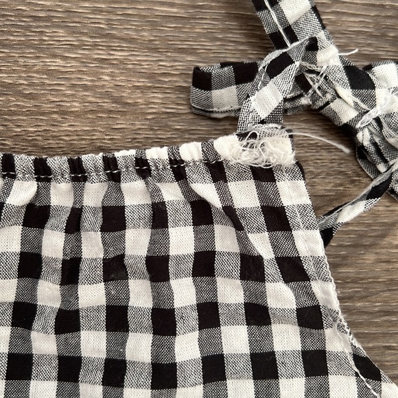 NEW Jessica Simpson Toddler Girls Black & White Gingham Plaid Romper - Size 18M - Picture 11 of 12